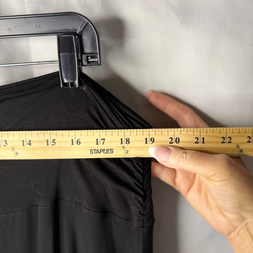 Double Click 3X Black Maxi Skirt w/Side Ruching - Picture 5 of 6